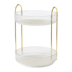 360 Degree Rotating Makeup Organizer Light Luxury Skincare Holder Rack Versatile Space-Saving for Dressing Table Washing Table