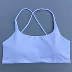 Women Sports Bra Sexy Cross Straps Back Fitness Bralette High Impact Gym Yoga Workout Crop Top Vest Push Up Running Underwear