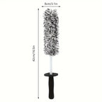 Car Wheel Cleaning Brush Plush Soft Bristle Rim & Tire Brush with Non-Slip Handle