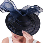 Elegant Wedding Big Size Fascinator Hat Women Flower Multimodal Hair Top Clips