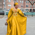 African Dresses For Women Luxury Boubou Material Rich Embroidery Design