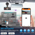 3 Lens Dash Cam 1080P Front, Rear & Interior Car Camera with WiFi & Night Vision