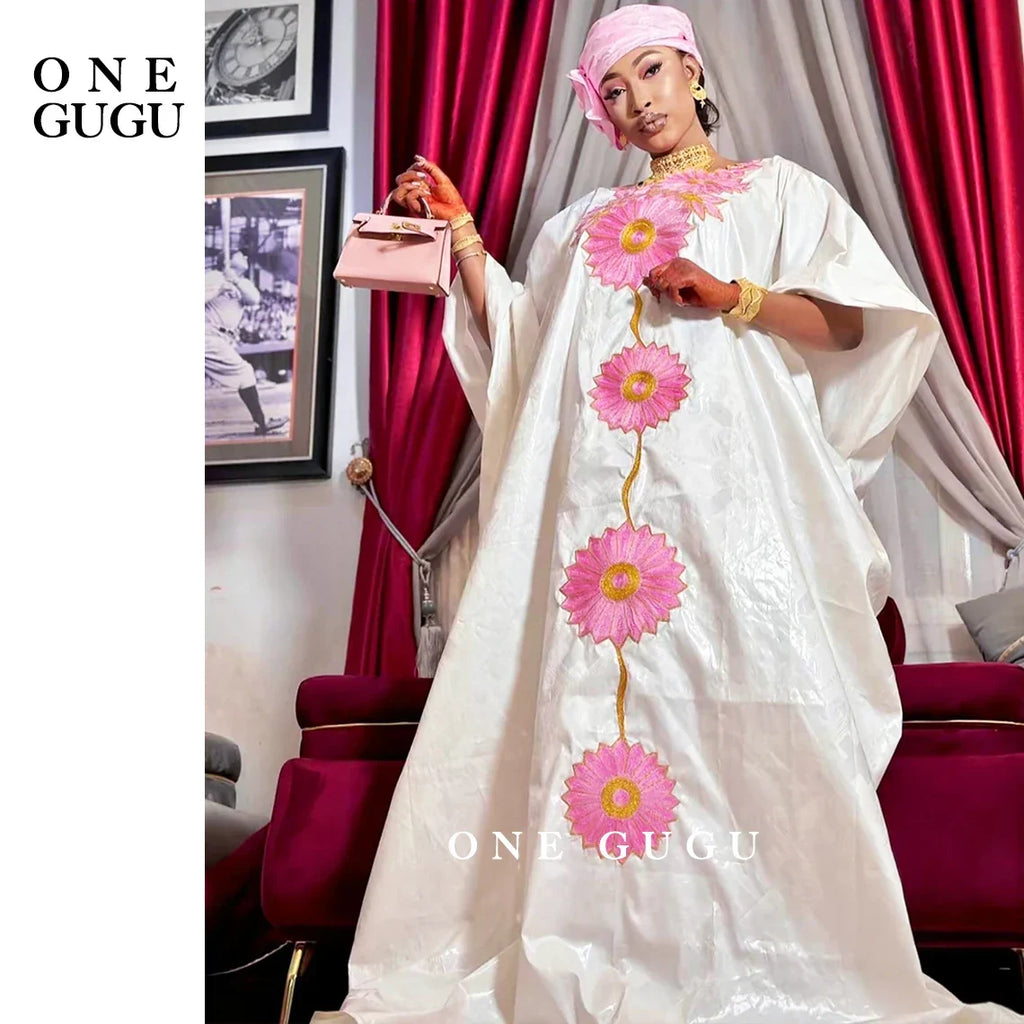 First Quality African Boubou Dress With Scarf Nigerian Traditional Dashiki