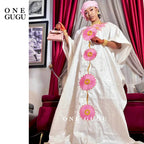 First Quality African Boubou Dress With Scarf Nigerian Traditional Dashiki