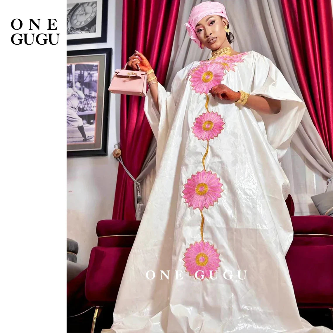 First Quality African Boubou Dress With Scarf Nigerian Traditional Dashiki