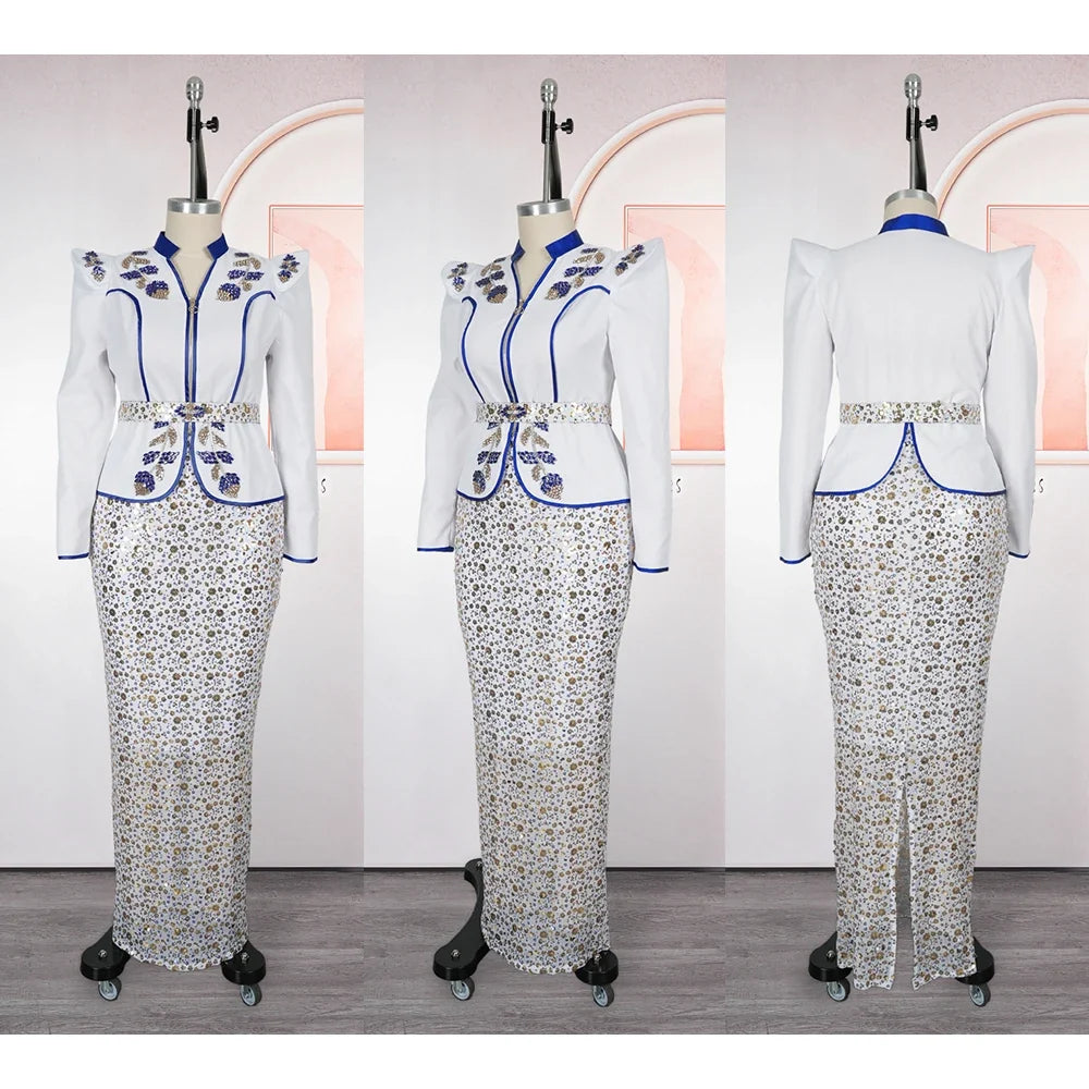 H&D African dresses for woman Turkey dress Sequin Diamond Robe Africaine African clothing Fashion Boubou Africain femme 2026 New