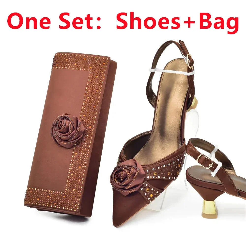 New Fashion Women Shoes and Bags To Match Set Nigeria Party Women's Pumps with
