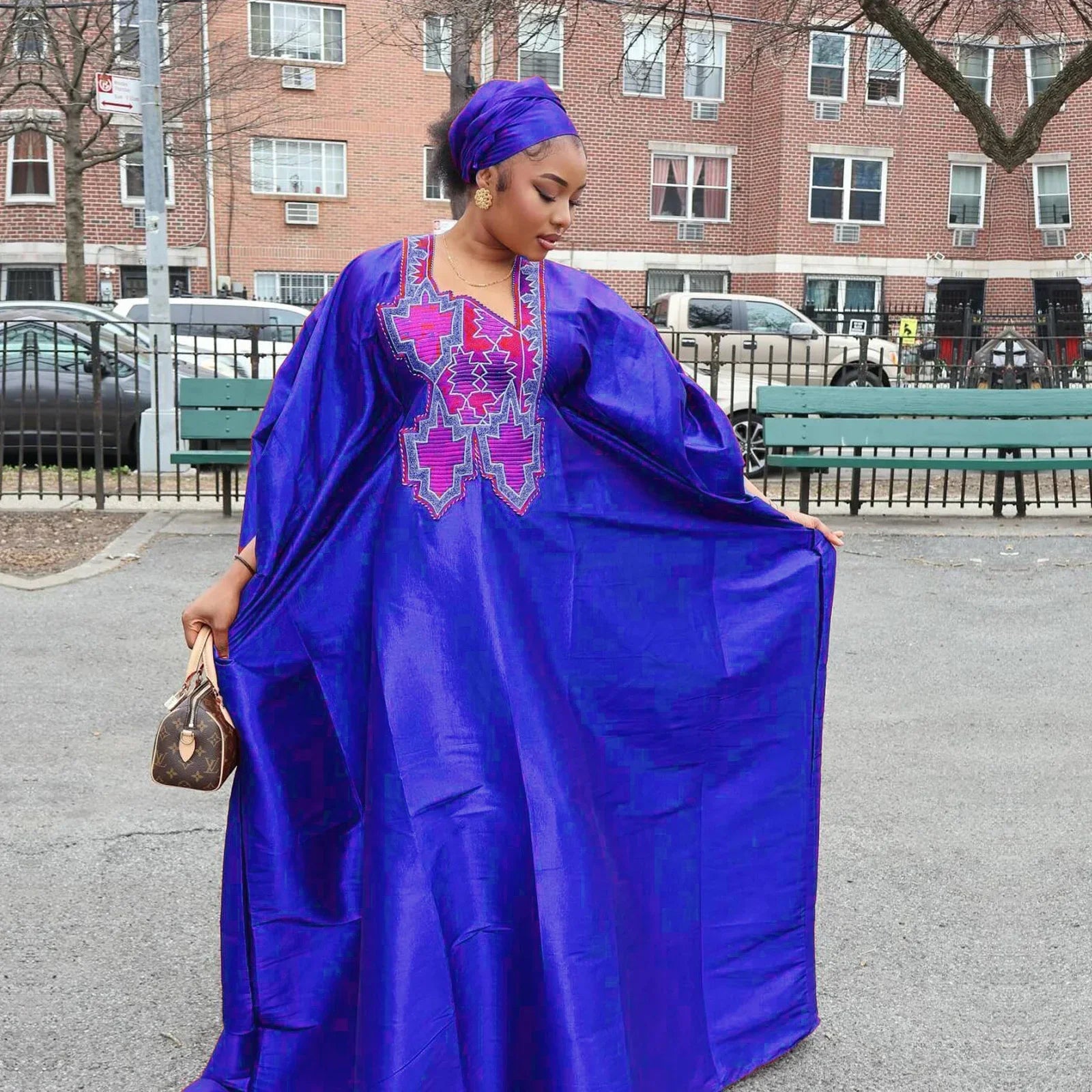 African Dresses For Women Luxury Boubou Material Rich Embroidery Design