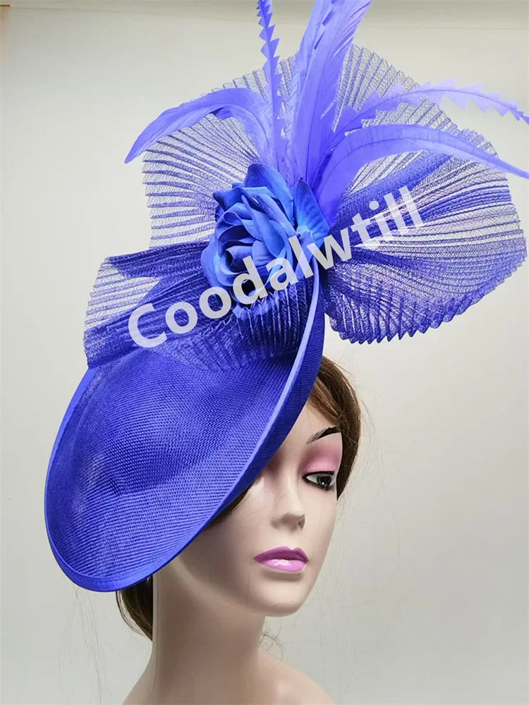 Elegant Flower Fascinator Pillbox Cap Wedding Women Fascinator Hat Headband