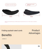Foldable Ultra-fine Stainless Steel Eyelash Brush Lash Separator Eyebrow Eyelashes Extension Comb Eyelash Curler Makeup Tools
