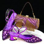 Italian Design Three-Dimensional Women's Bags And Ladies Heel Shoes