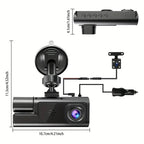 3 Lens Dash Cam 1080P Front, Rear & Interior Car Camera with WiFi & Night Vision