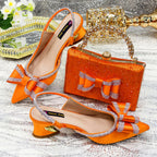 Women's Low Heels Shoes and Bags Italian Set
