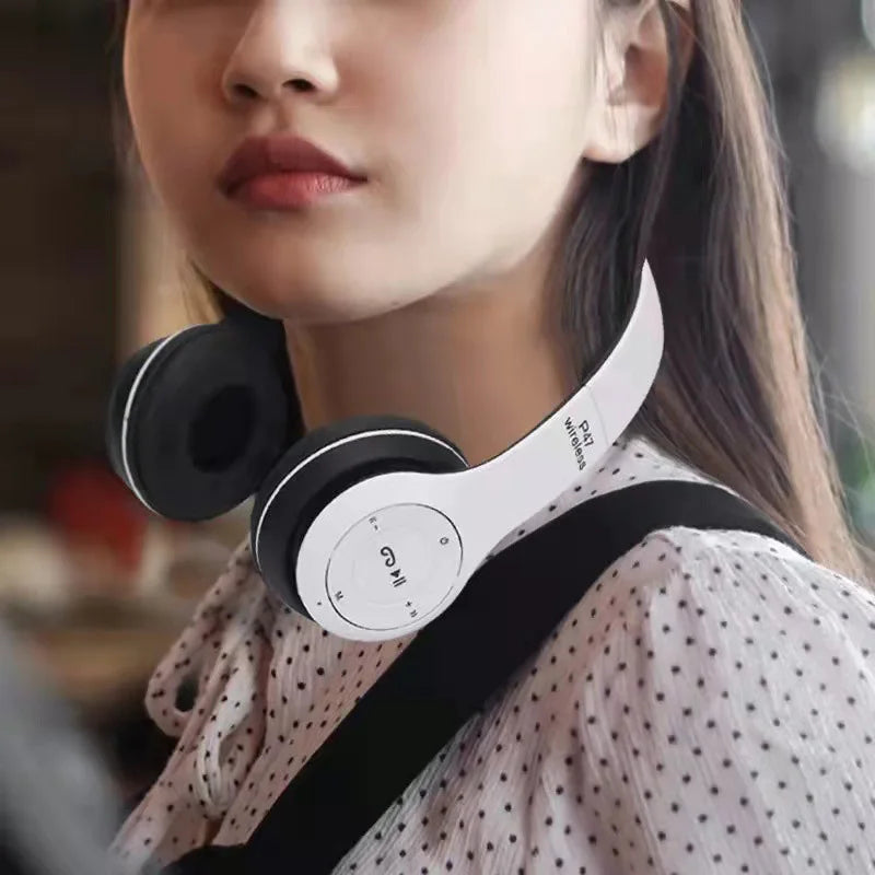 P47 Wireless bluetooth headphone With Mic Noise Cancelling Headsets Stereo Sound Earphones Sports Gaming Headphones Supports PC
