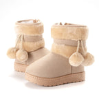 Babies Winter Snow Boots Comfortable Thick Warm Lobbing Ball Cute Boots