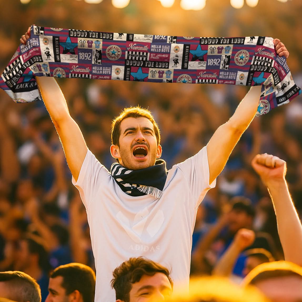 Newcastle Word Montage - Soft Fleece football scarf