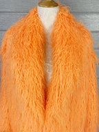 Faux Fur Jacket Women Long Coat Thick Fluffy Winter Warm Shaggy Overcoat Open Stitch Outerwear Turn Down Collar High Street