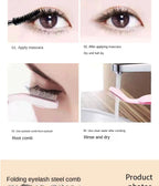 Foldable Ultra-fine Stainless Steel Eyelash Brush Lash Separator Eyebrow Eyelashes Extension Comb Eyelash Curler Makeup Tools