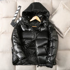High Quality Outdoor Windproof Hooded Shiny Down Mens Jackets