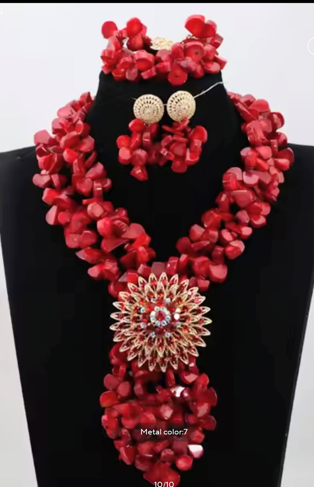 Fabulous African Beads Jewelry Set Latest Coral Beads Necklace Set Wholesale