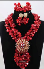 Fabulous African Beads Jewelry Set Latest Coral Beads Necklace Set Wholesale