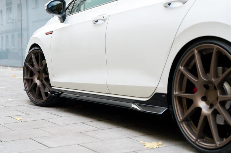 VW GOLF GTI MK8 / MK8.5 EVO-1 GLOSS BLACK SIDE SKIRTS BY ZAERO (2020+)