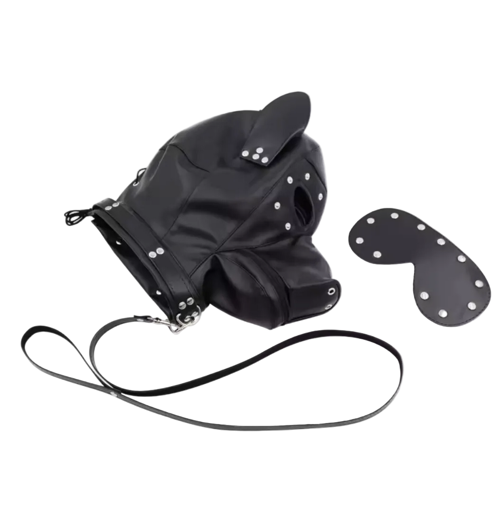 Pu Leather Zipper Blackout Hood