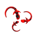 Marble Silicone Puppy Tail Plug Red