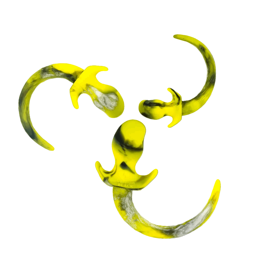 Marble Silicone Puppy Tail Plug Yellow