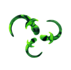 Marble Silicone Puppy Tail Plug Green