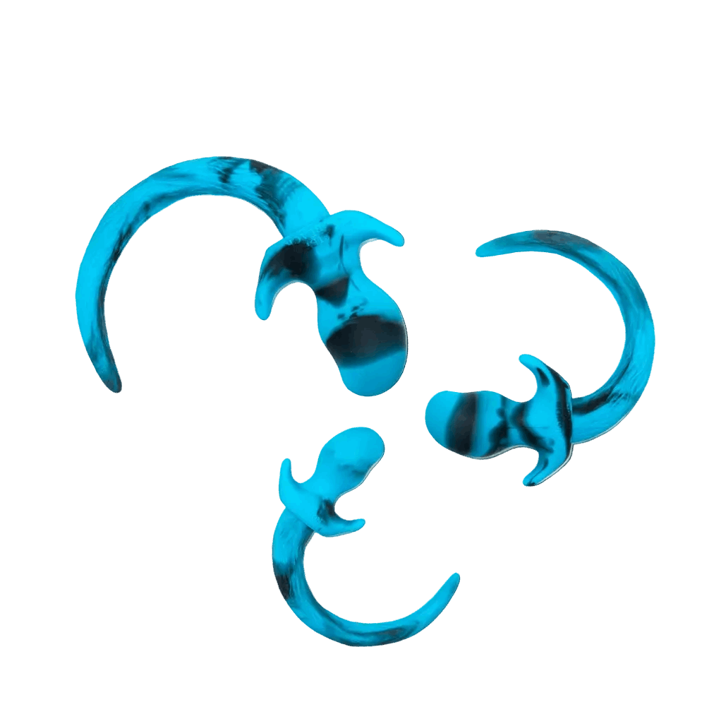 Marble Silicone Puppy Tail Plug Royal Blue