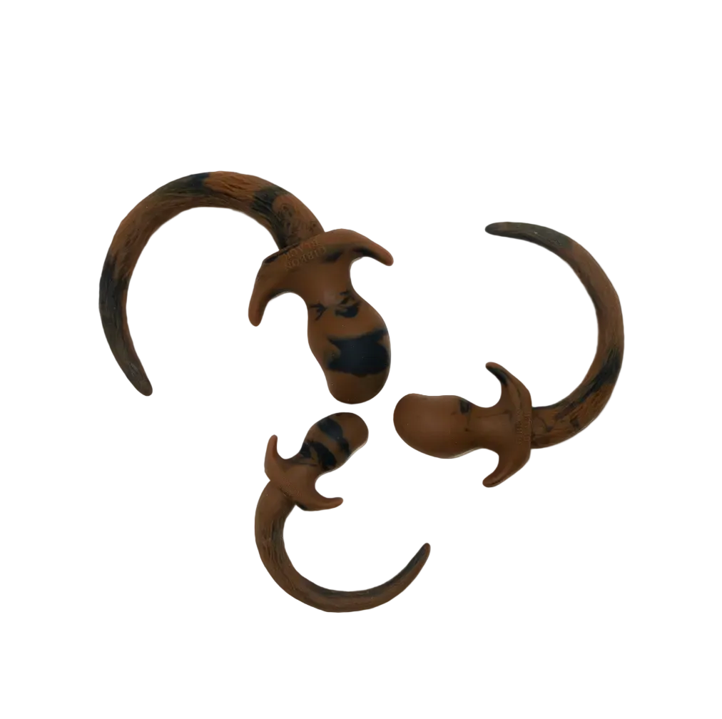 Marble Silicone Puppy Tail Plug Brown