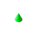 Metal Pup Hood Spikes 10 Pack Lime Green 8x7.5mm