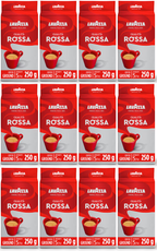 12 x Lavazza Qualitŕ Rossa Ground Coffee 250G