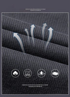 Men’s Slim Straight Stretch Twill Trousers – Smart Casual Cotton Pants