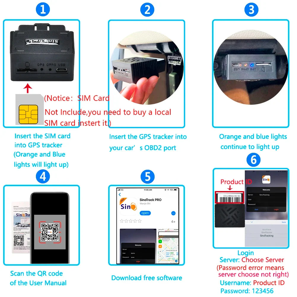 OBD2 GPS Tracker Plug & Play Car Tracking Device with App (iOS & Android)