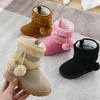 Babies Winter Snow Boots Comfortable Thick Warm Lobbing Ball Cute Boots