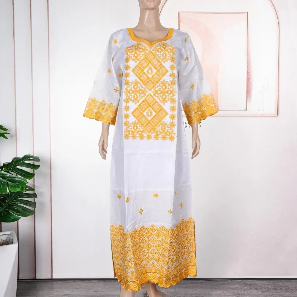 Family Matching African Wedding Outfits For Husband and Wife Bazin Riche Robes Custom Couple Dashiki Set Boy Kid white Dress