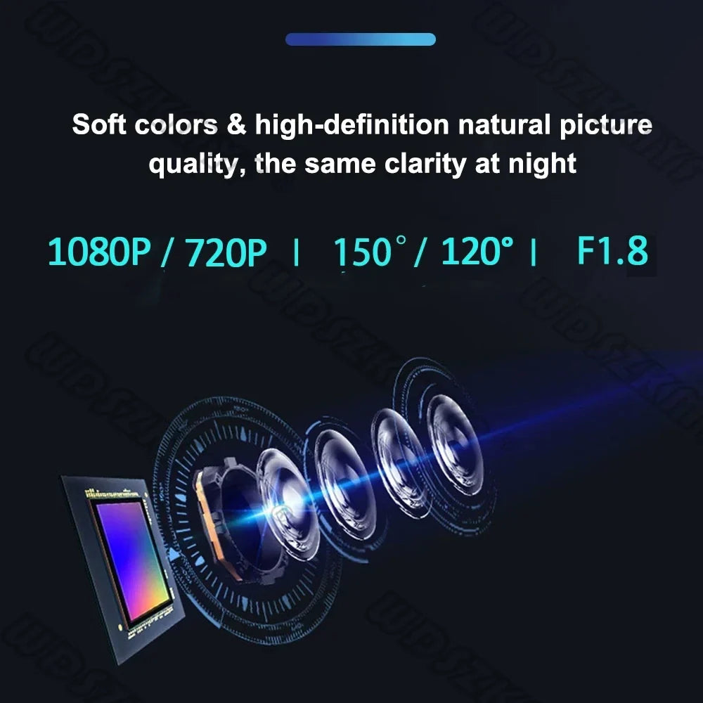 3 Lens Dash Cam 1080P Front, Rear & Interior Car Camera with WiFi & Night Vision