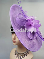 Royal Ascot Big Fascinator Hat Women Kentucky Derby Feather Large Hat