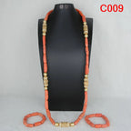 Fashion African Jewelry Set Nigerian Wedding Orange Coral Jewelry Set for Bride