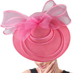 Elegant Wedding Big Size Fascinator Hat Women Flower Multimodal Hair Top Clips