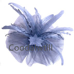 Kentucky Derby Big Fascinator Hat Women Wedding Elegant Feather Pillbox Cap