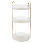 360 Degree Rotating Makeup Organizer Light Luxury Skincare Holder Rack Versatile Space-Saving for Dressing Table Washing Table