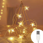 KIKIELF LED Star Fairy Lights Outdoor Garden Warm White