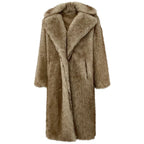 High Quality Long Length Woolen Faux Fur Coat Women's Autumn Winter Elegant Tailored Collar Jacket Non-Mink Fur Coats