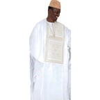 African Dresses For Couples Traditional  Bazin Embroidery Dresses Floor Length With Scarf