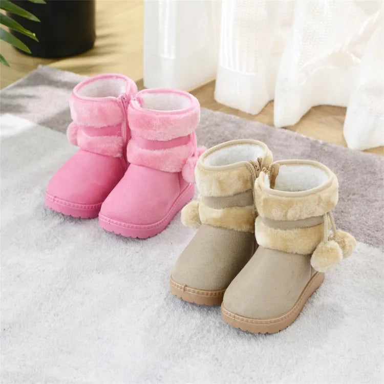 Babies Winter Snow Boots Comfortable Thick Warm Lobbing Ball Cute Boots