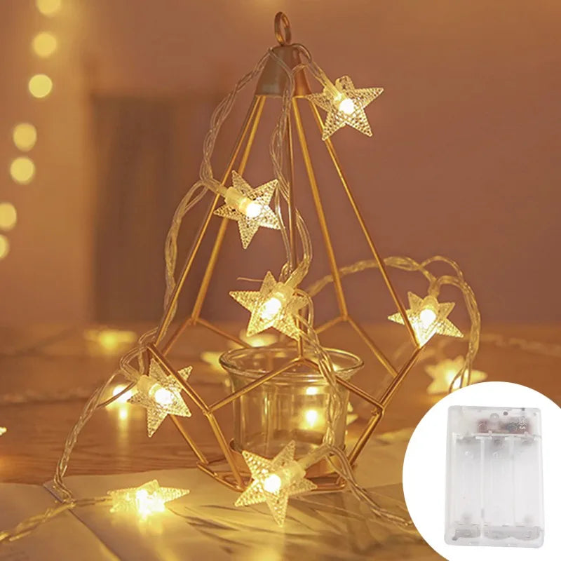 KIKIELF LED Star Fairy Lights Outdoor Garden Warm White