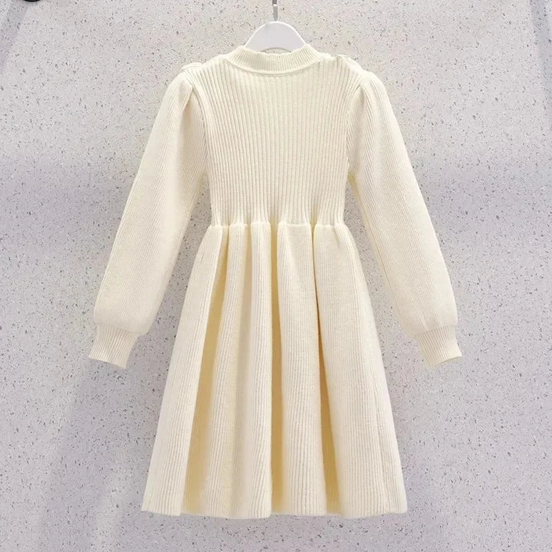 Women's Solid Color Casual Knit Sweater Pullover Autumn Winter Dress
